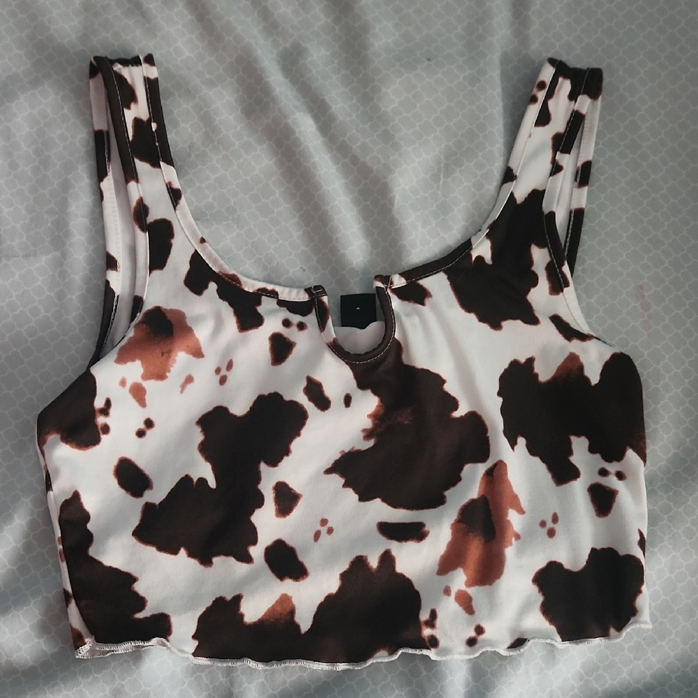 Cow Print Women's Crop Top